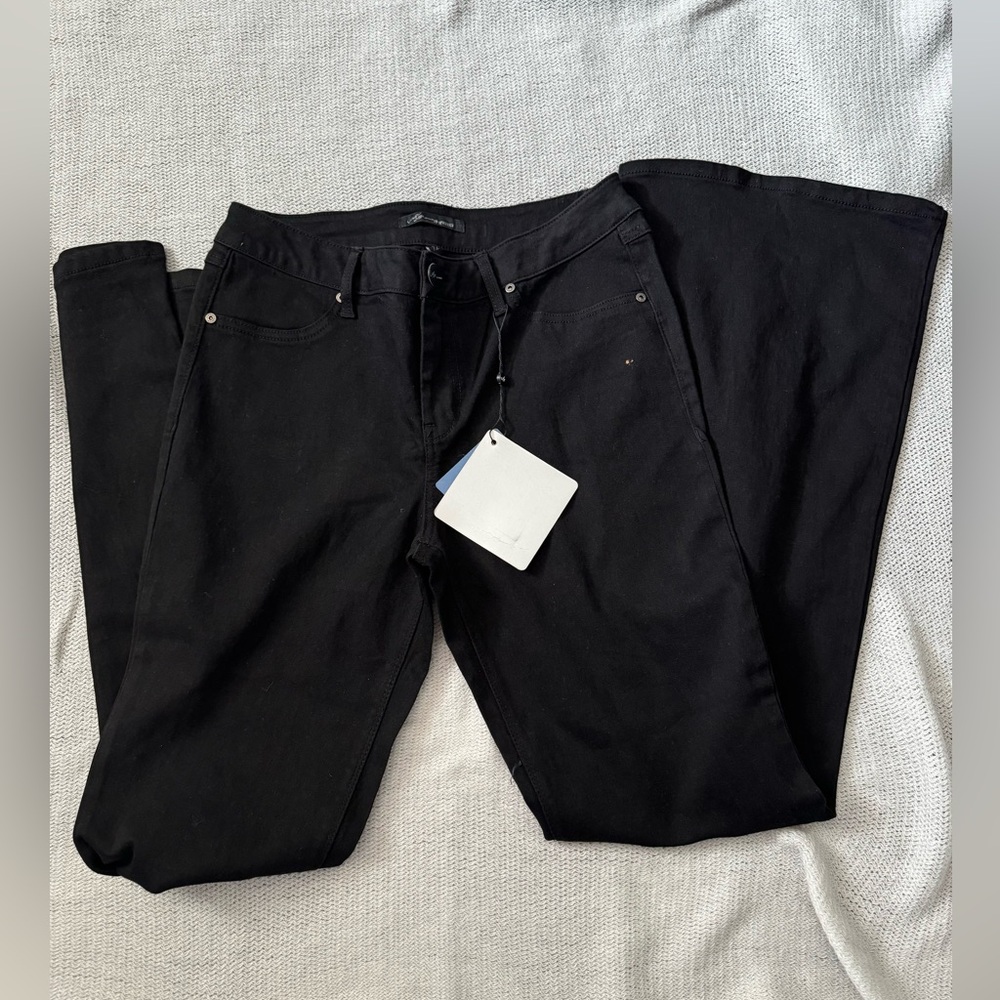 A3 black denim flare bottom jeans